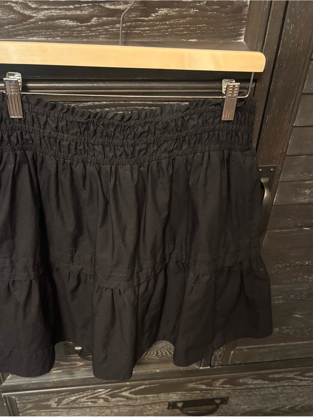 Anthropologie Black Tiered Mini Skirt